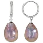 Genusis™ Lavender Cultured Freshwater Pearl Sterling Silver Earrings