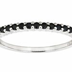 Black Spinel Rhodium Over Sterling Silver Band Ring 0.27ctw